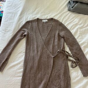 L’Academie Women's Brown Wrap Sweater Dress